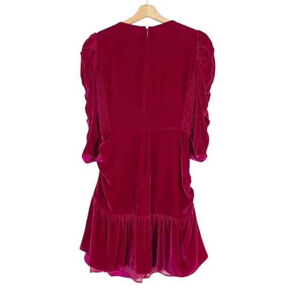 Rebecca Taylor Ruched Velvet Dress Size 4 - Picture 3 of 10